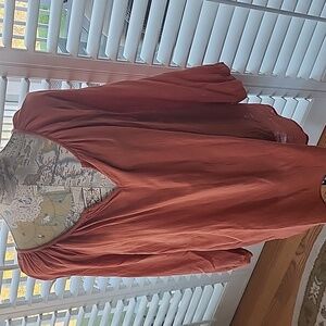 Talbots Guaze Flowy 3/4 Length Sleeve Top - Size 2X